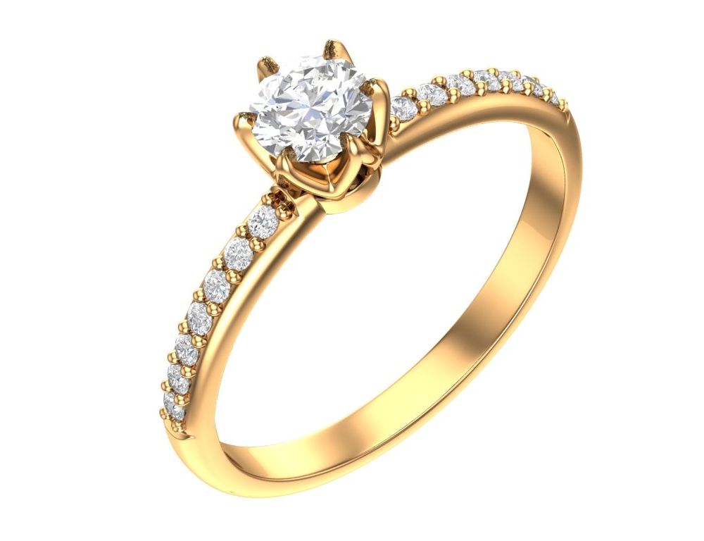 Кольцо с алмазом