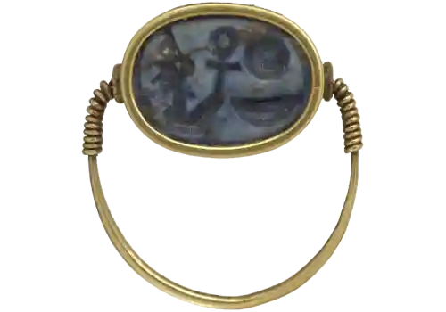 Кольцо Аменхотепа III, украшенное скарабеем